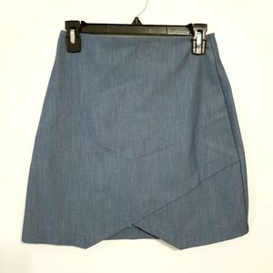 BCBG faux denim mini a-line skirt